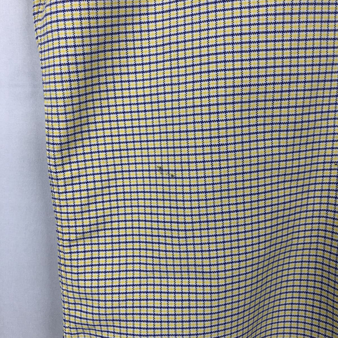 Ralph Lauren BLAKE Long-Sleeve Button-Down Check Shirt, Men's Size S (approx.) cotton yellow type Vintage Second Hand
