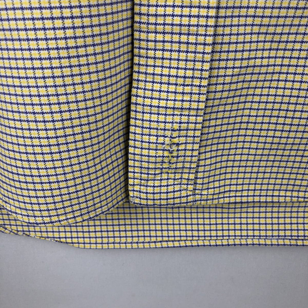 Ralph Lauren BLAKE Long-Sleeve Button-Down Check Shirt, Men's Size S (approx.) cotton yellow type Vintage Second Hand