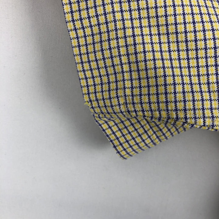 Ralph Lauren BLAKE Long-Sleeve Button-Down Check Shirt, Men's Size S (approx.) cotton yellow type Vintage Second Hand