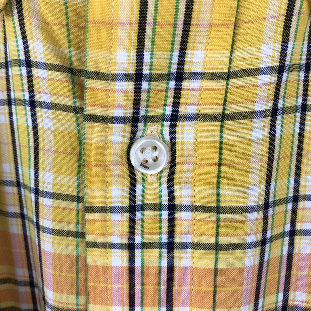 Ralph Lauren BLAKE short sleeve button down check shirt, men's size XXL cotton yellow type Vintage Second Hand