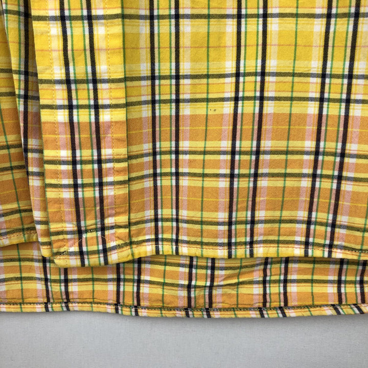 Ralph Lauren BLAKE short sleeve button down check shirt, men's size XXL cotton yellow type Vintage Second Hand