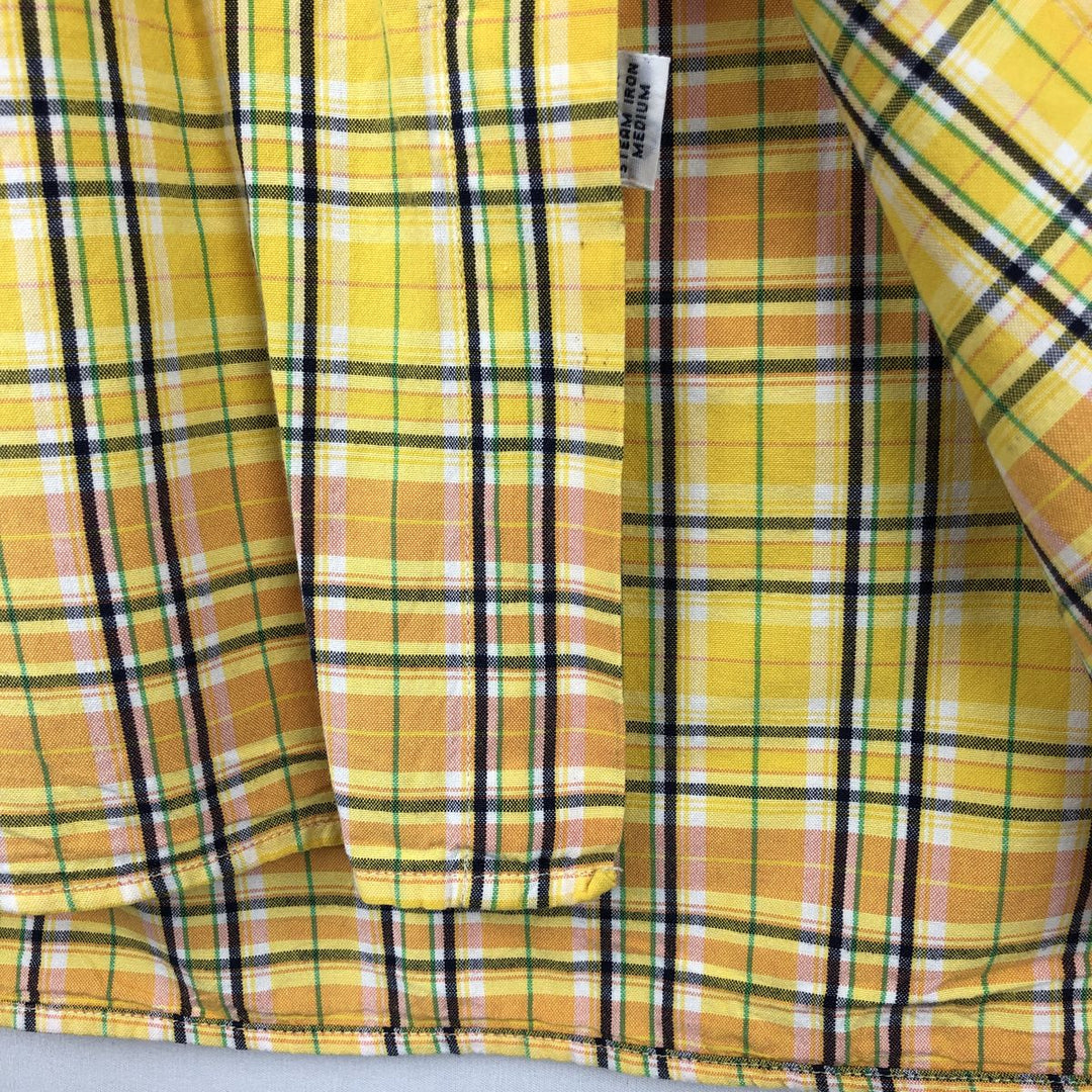 Ralph Lauren BLAKE short sleeve button down check shirt, men's size XXL cotton yellow type Vintage Second Hand