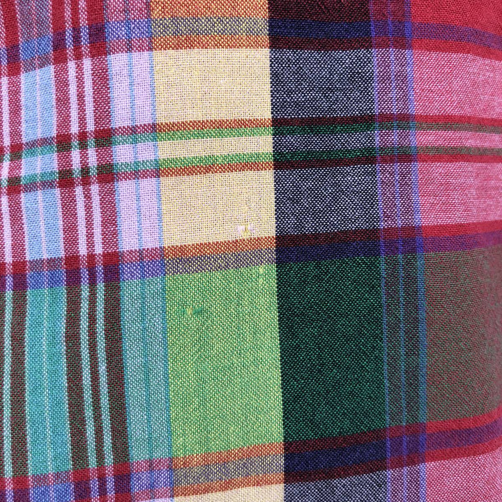 Ralph Lauren CLASSIC FIT Madras Check Short-Sleeve Button-Down Check Shirt (Men's Size L) cotton red type Vintage Second Hand