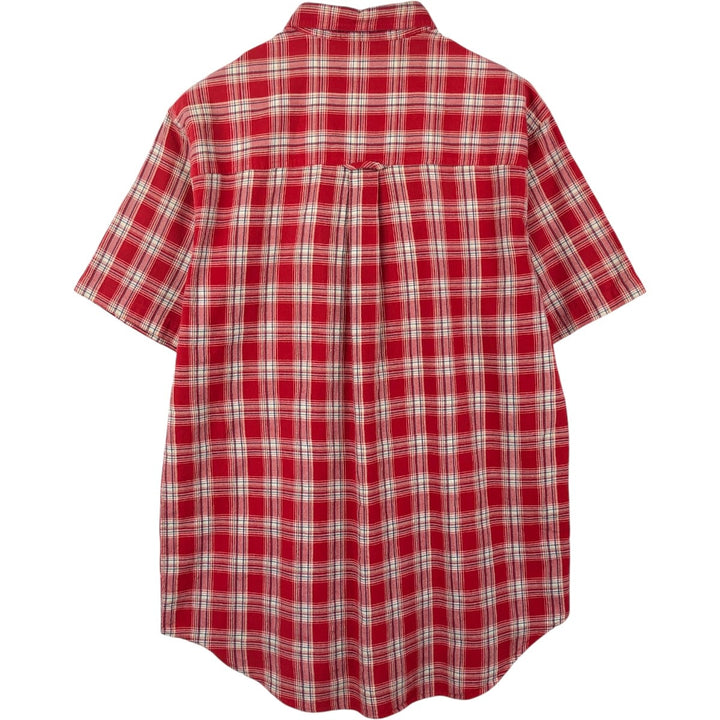 Ralph Lauren CHAPS Short-Sleeve Button-Down Check Shirt cotton red type Vintage Second Hand