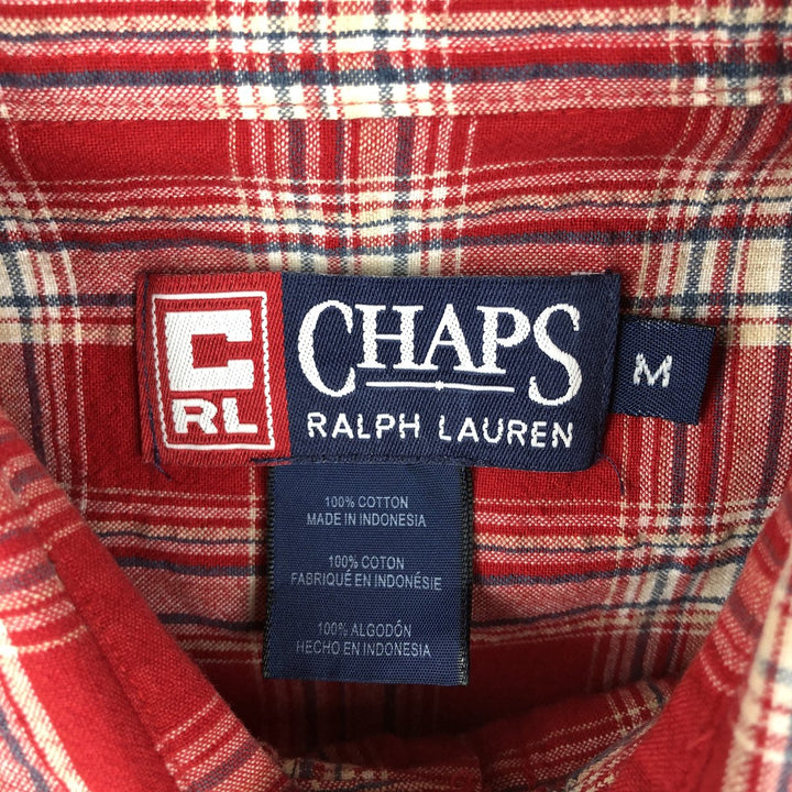 Ralph Lauren CHAPS Short-Sleeve Button-Down Check Shirt cotton red type Vintage Second Hand