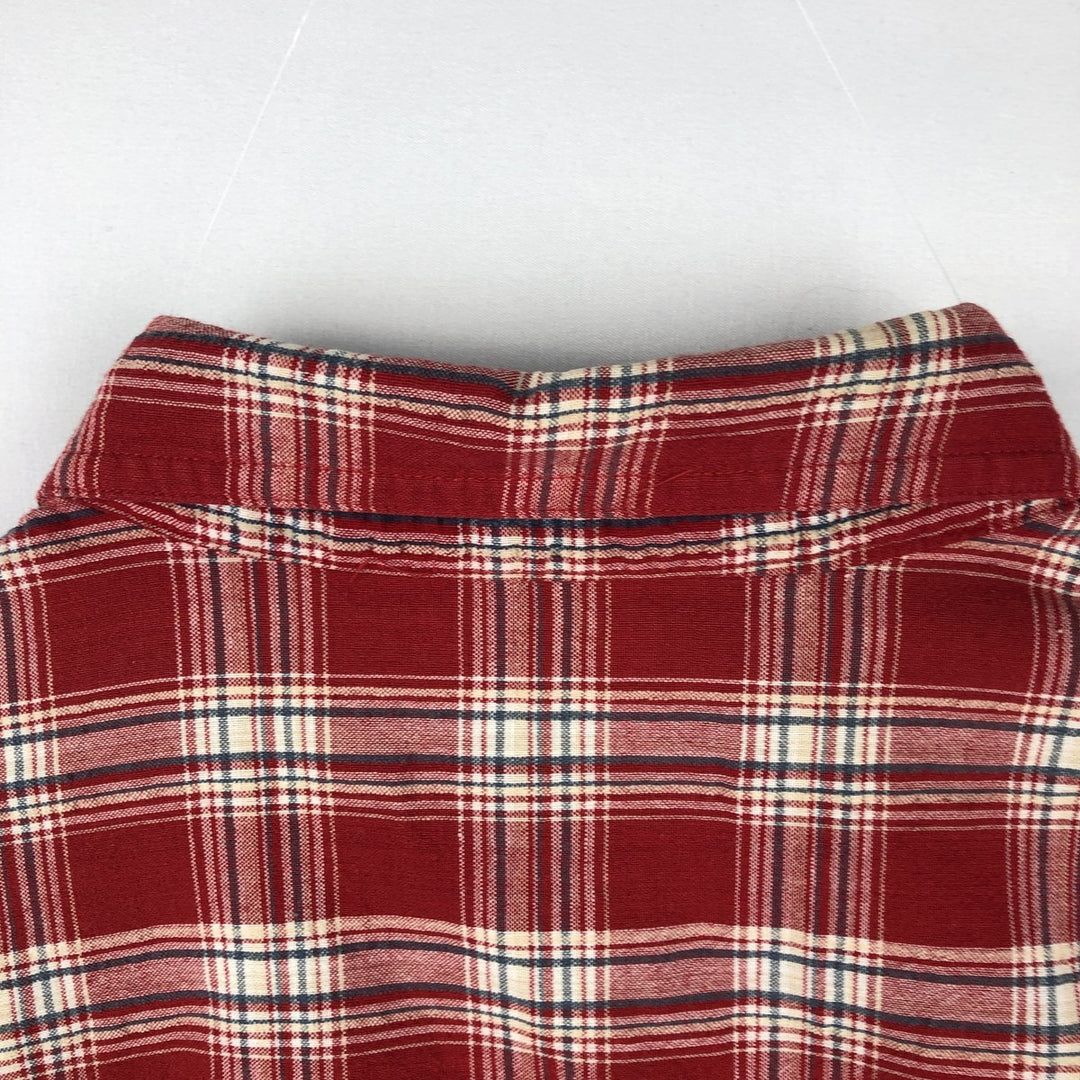 Ralph Lauren CHAPS Short-Sleeve Button-Down Check Shirt cotton red type Vintage Second Hand
