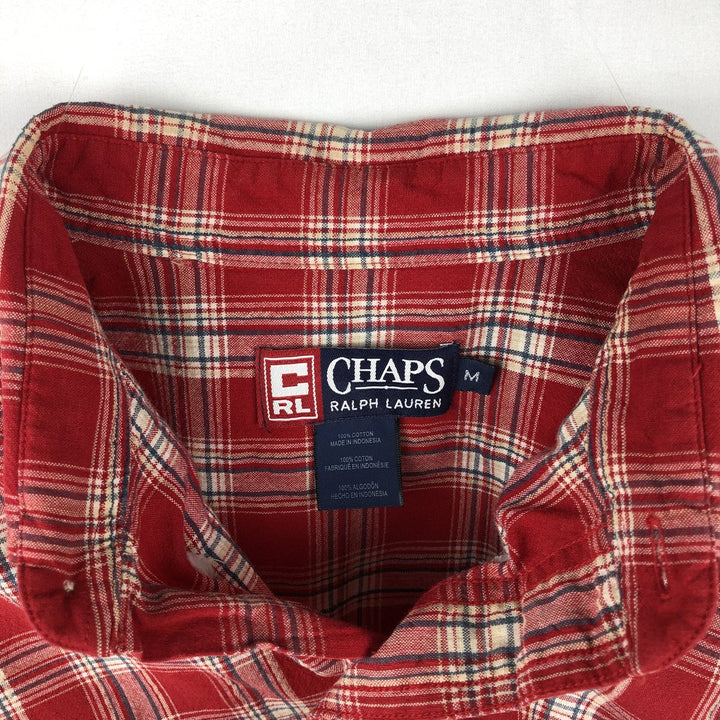 Ralph Lauren CHAPS Short-Sleeve Button-Down Check Shirt cotton red type Vintage Second Hand