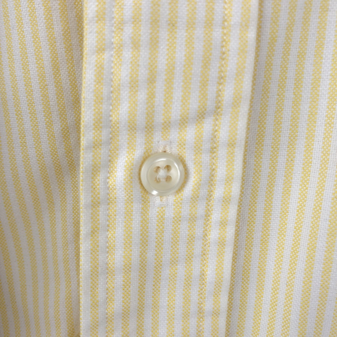 Ralph Lauren YARMOUTH short sleeve button down striped shirt, men's size L cotton yellow type Vintage Second Hand