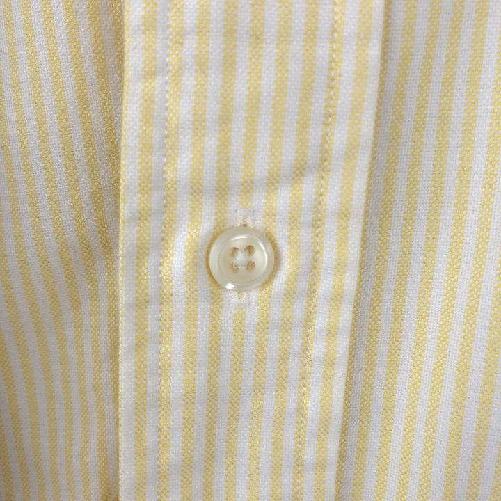 Ralph Lauren YARMOUTH short sleeve button down striped shirt, men's size L cotton yellow type Vintage Second Hand