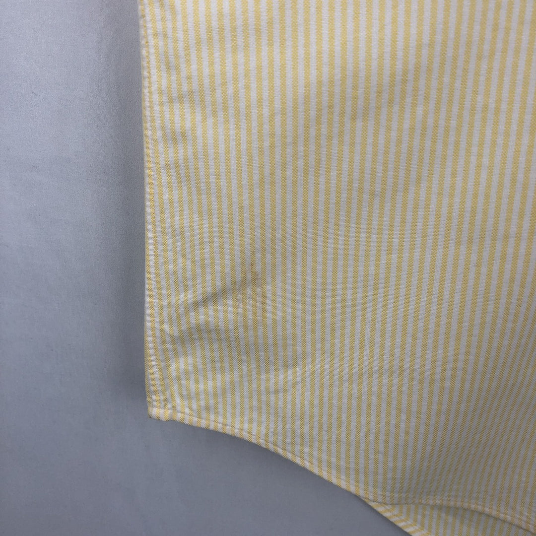 Ralph Lauren YARMOUTH short sleeve button down striped shirt, men's size L cotton yellow type Vintage Second Hand