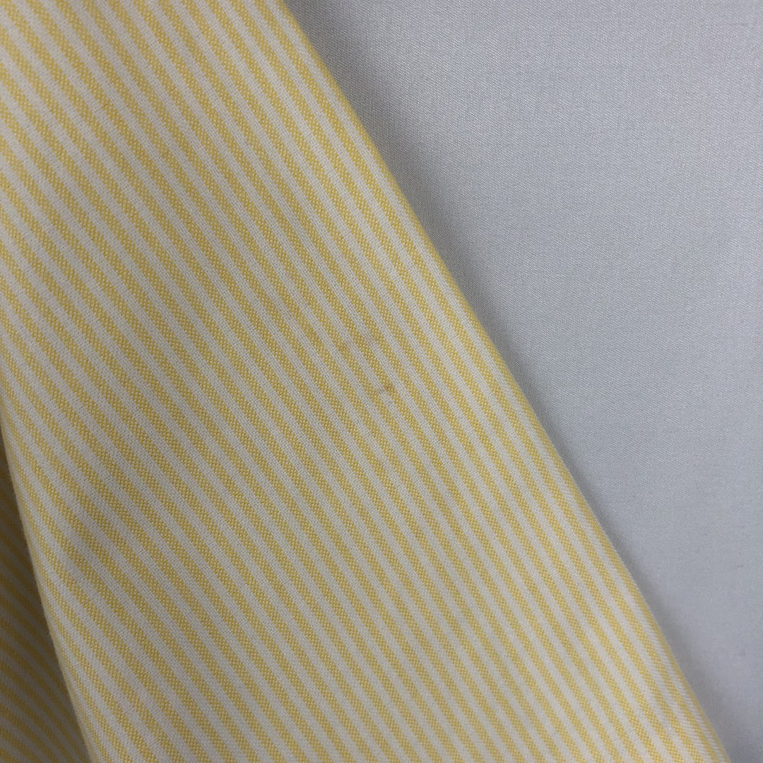 Ralph Lauren YARMOUTH short sleeve button down striped shirt, men's size L cotton yellow type Vintage Second Hand