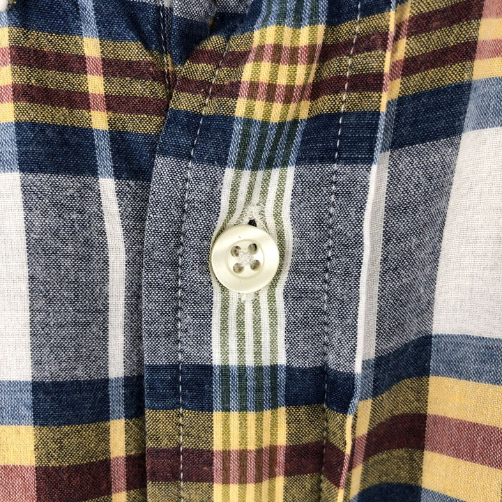 Ralph Lauren Classic Fit Short Sleeve Button Down Check Shirt Men's XL cotton navy blue type Vintage Second Hand