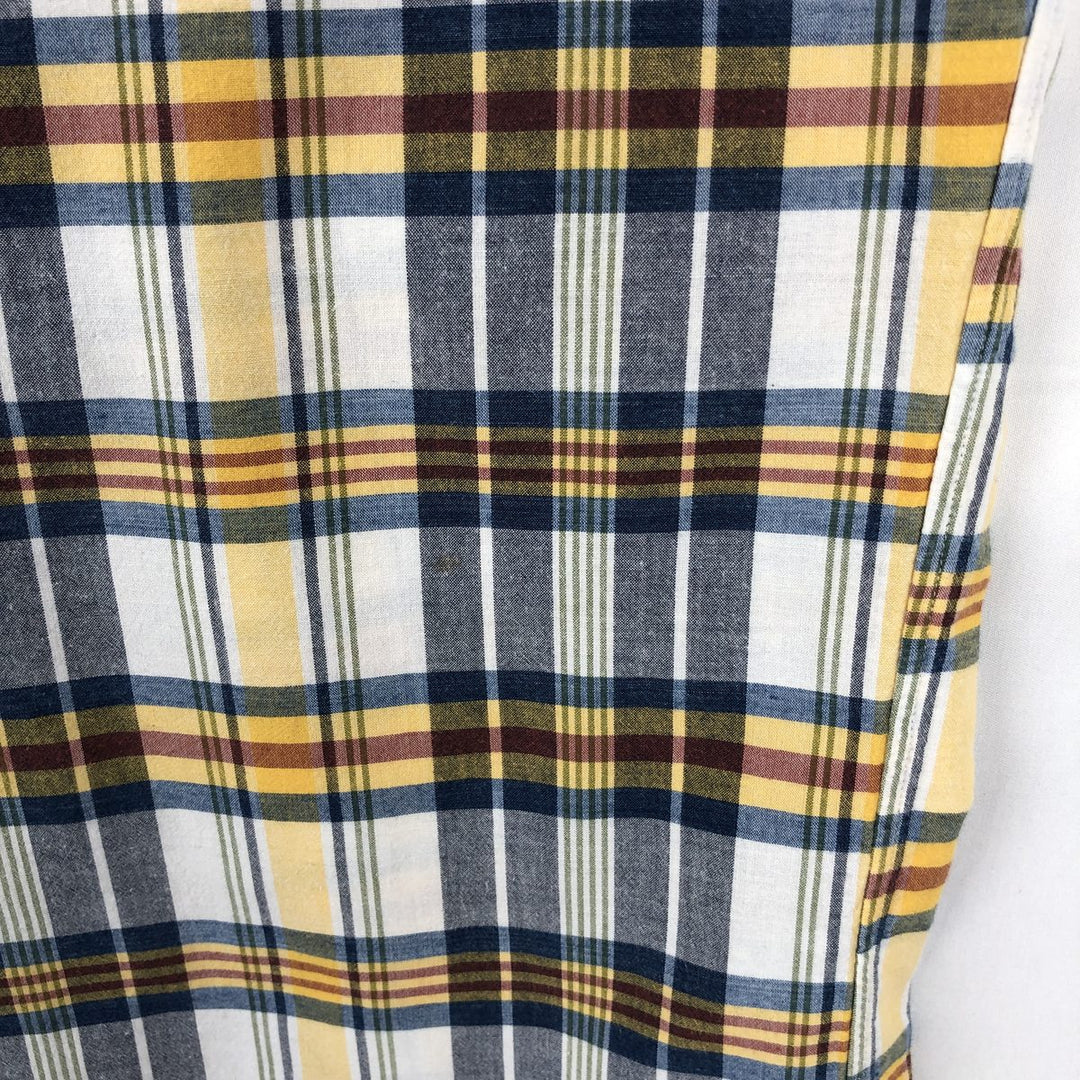 Ralph Lauren Classic Fit Short Sleeve Button Down Check Shirt Men's XL cotton navy blue type Vintage Second Hand