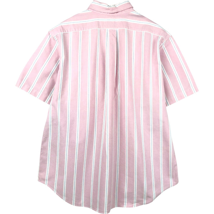 Ralph Lauren Classic Fit Short Sleeve Button Down Striped Shirt Men's XL cotton pink type Vintage Second Hand