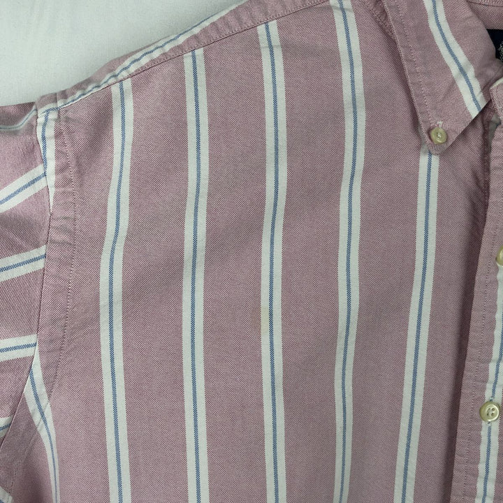 Ralph Lauren Classic Fit Short Sleeve Button Down Striped Shirt Men's XL cotton pink type Vintage Second Hand