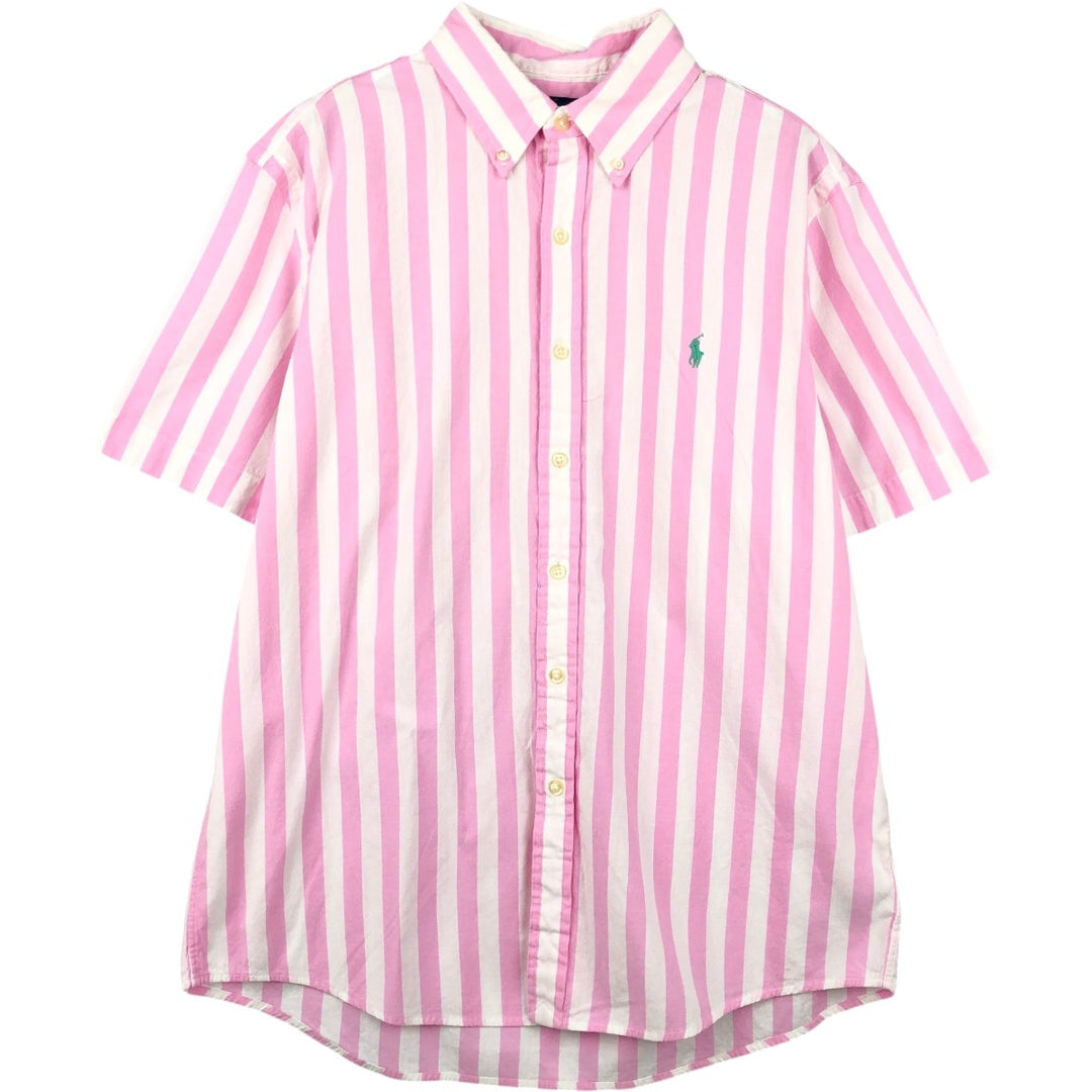 Ralph Lauren RALPH LAUREN CUSTOM FIT Long-Sleeve Button-Down Striped Shirt, Men's Size L (approx.) cotton pink type Vintage Second Hand