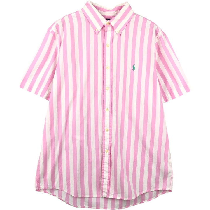 Ralph Lauren RALPH LAUREN CUSTOM FIT Long-Sleeve Button-Down Striped Shirt, Men's Size L (approx.) cotton pink type Vintage Second Hand