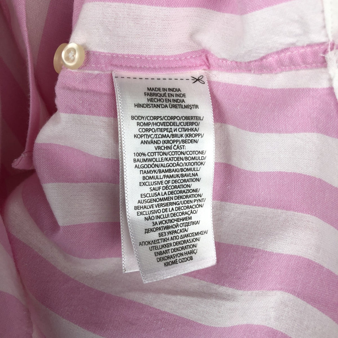 Ralph Lauren RALPH LAUREN CUSTOM FIT Long-Sleeve Button-Down Striped Shirt, Men's Size L (approx.) cotton pink type Vintage Second Hand