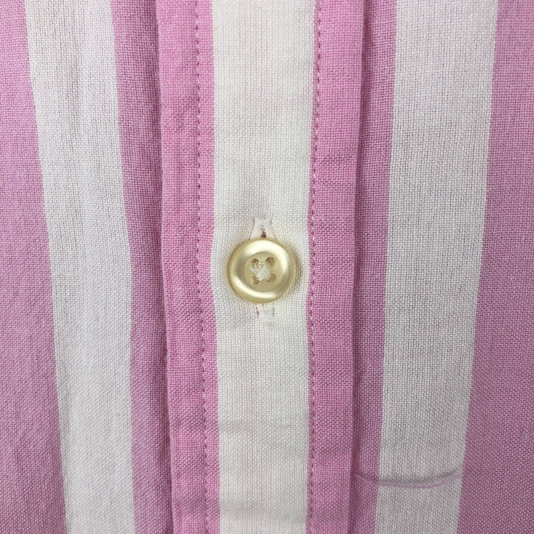 Ralph Lauren RALPH LAUREN CUSTOM FIT Long-Sleeve Button-Down Striped Shirt, Men's Size L (approx.) cotton pink type Vintage Second Hand