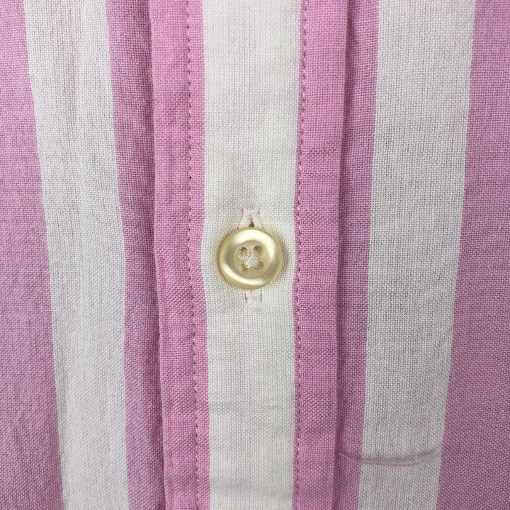 Ralph Lauren RALPH LAUREN CUSTOM FIT Long-Sleeve Button-Down Striped Shirt, Men's Size L (approx.) cotton pink type Vintage Second Hand