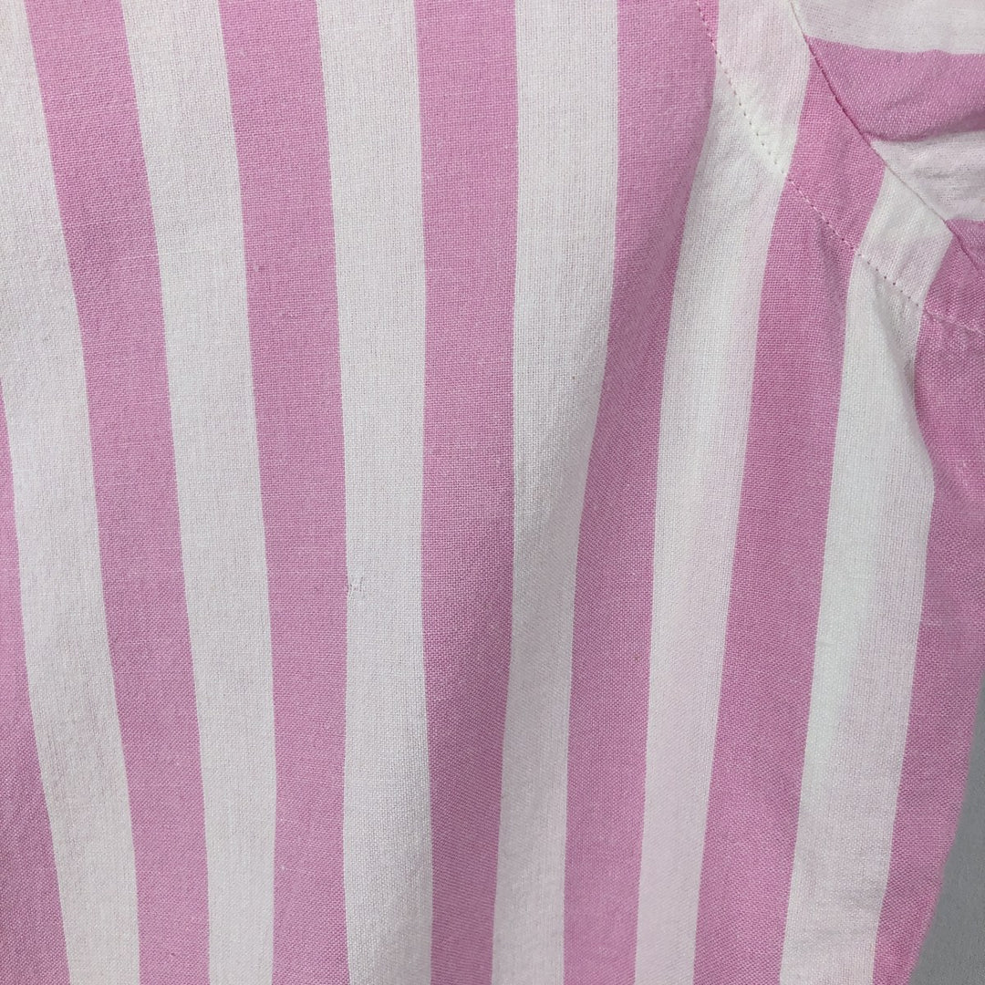Ralph Lauren RALPH LAUREN CUSTOM FIT Long-Sleeve Button-Down Striped Shirt, Men's Size L (approx.) cotton pink type Vintage Second Hand