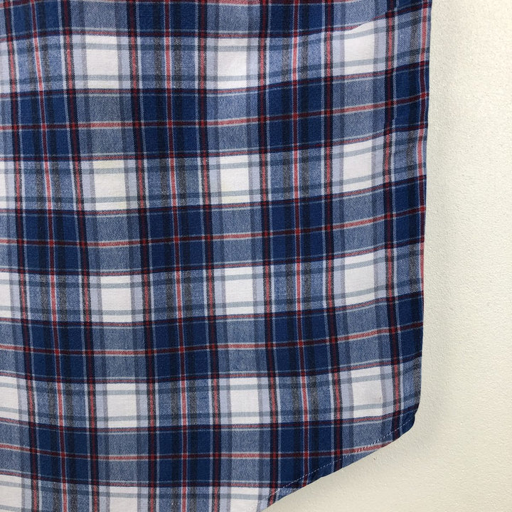 Ralph Lauren POLO by Ralph Lauren BLAKE Short-Sleeve Button-Down Check Shirt, Men's Size XL (approx.) cotton blue type Vintage Second Hand