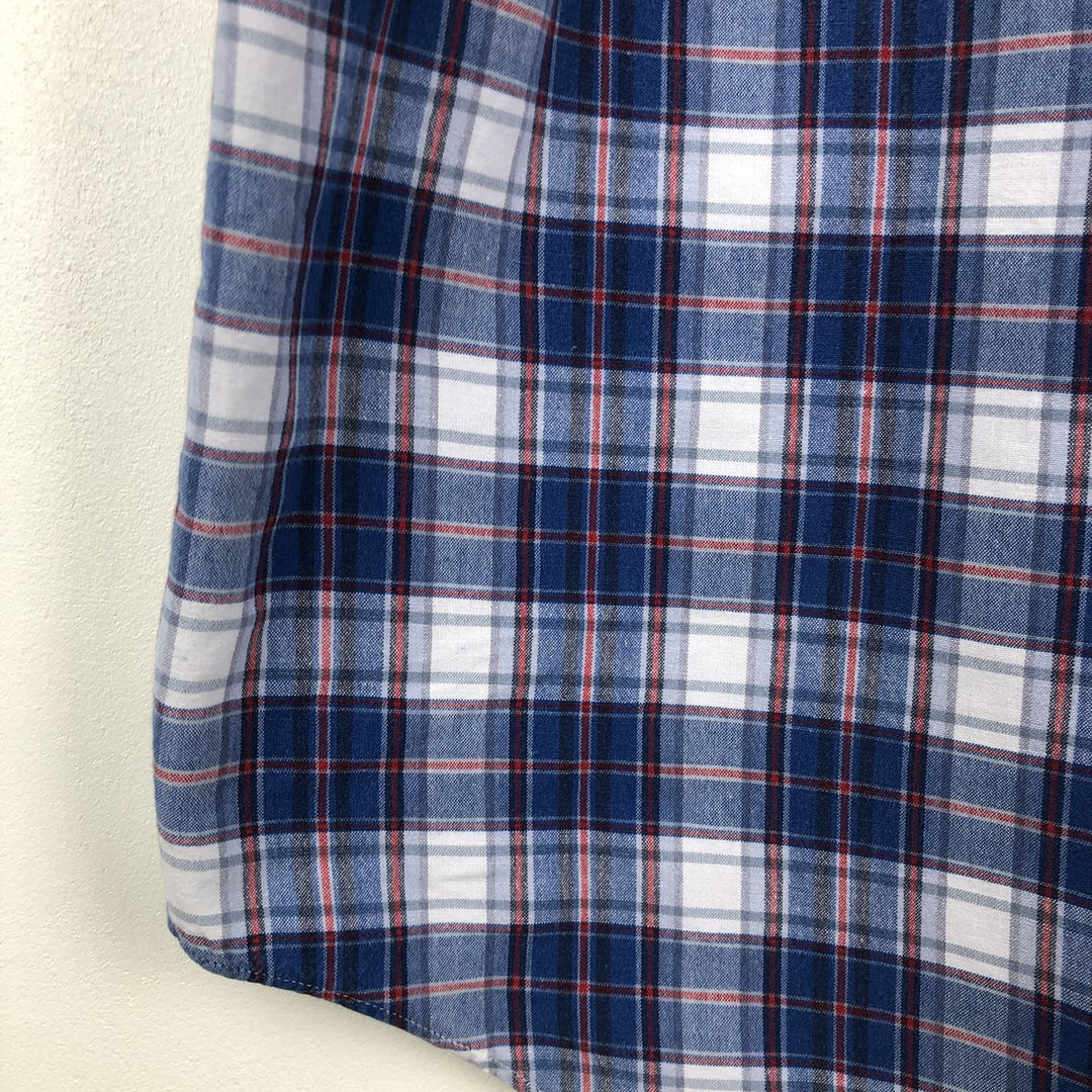 Ralph Lauren POLO by Ralph Lauren BLAKE Short-Sleeve Button-Down Check Shirt, Men's Size XL (approx.) cotton blue type Vintage Second Hand