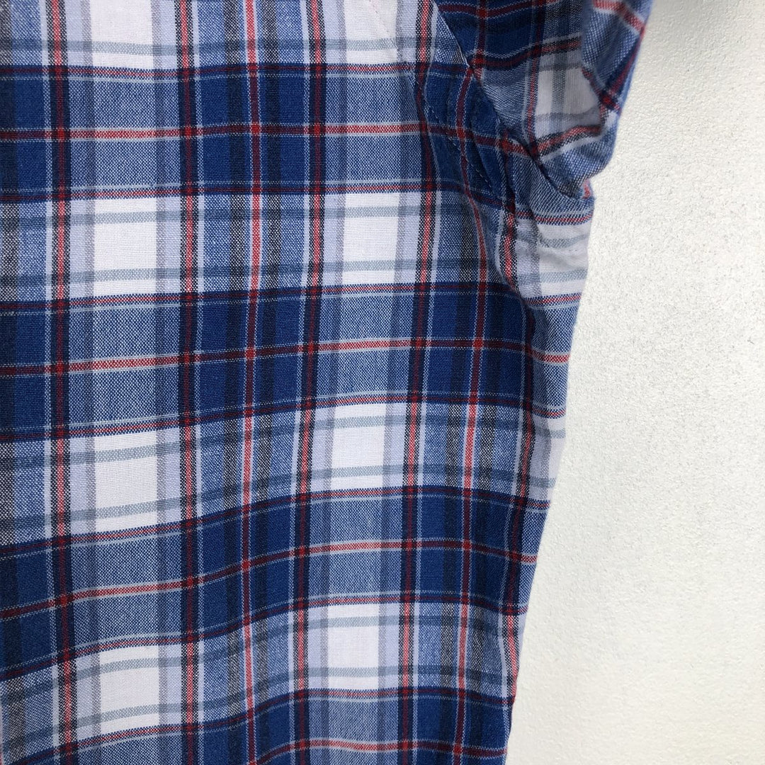 Ralph Lauren POLO by Ralph Lauren BLAKE Short-Sleeve Button-Down Check Shirt, Men's Size XL (approx.) cotton blue type Vintage Second Hand