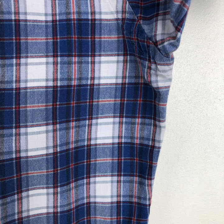 Ralph Lauren POLO by Ralph Lauren BLAKE Short-Sleeve Button-Down Check Shirt, Men's Size XL (approx.) cotton blue type Vintage Second Hand