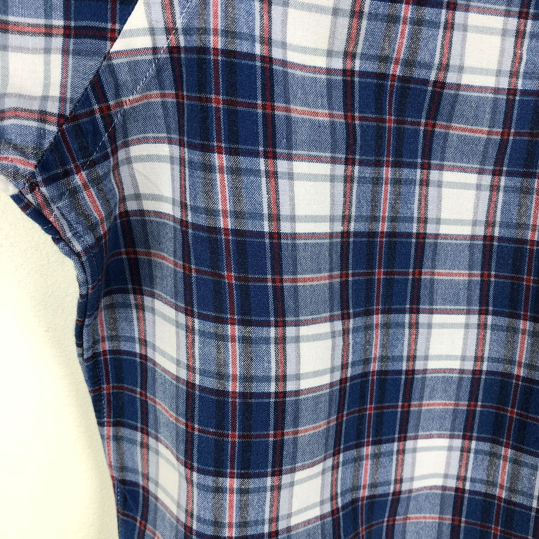 Ralph Lauren POLO by Ralph Lauren BLAKE Short-Sleeve Button-Down Check Shirt, Men's Size XL (approx.) cotton blue type Vintage Second Hand
