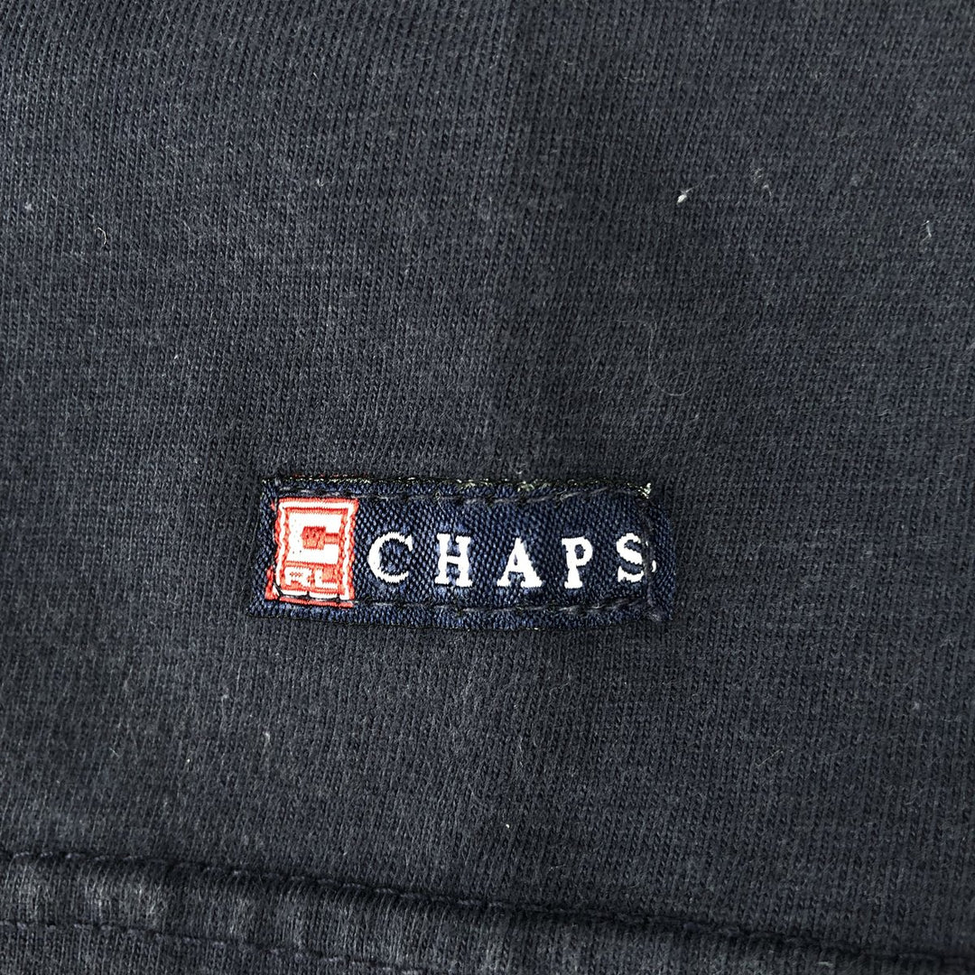 Ralph Lauren CHAPS Short-Sleeve Cotton Box Shirt, Men's Size L (approx.) cotton navy blue type Vintage Second Hand