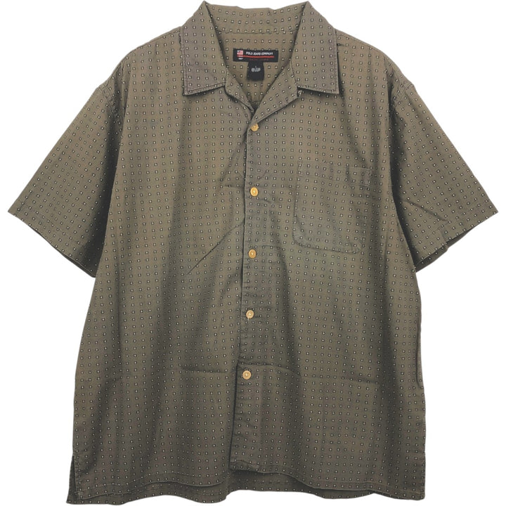 2000'S Ralph Lauren POLO JEANS COMPANY all-over print short-sleeved open-collar cotton shirt, boxy fit, men's size L (approx.) cotton brown type Vintage Second Hand