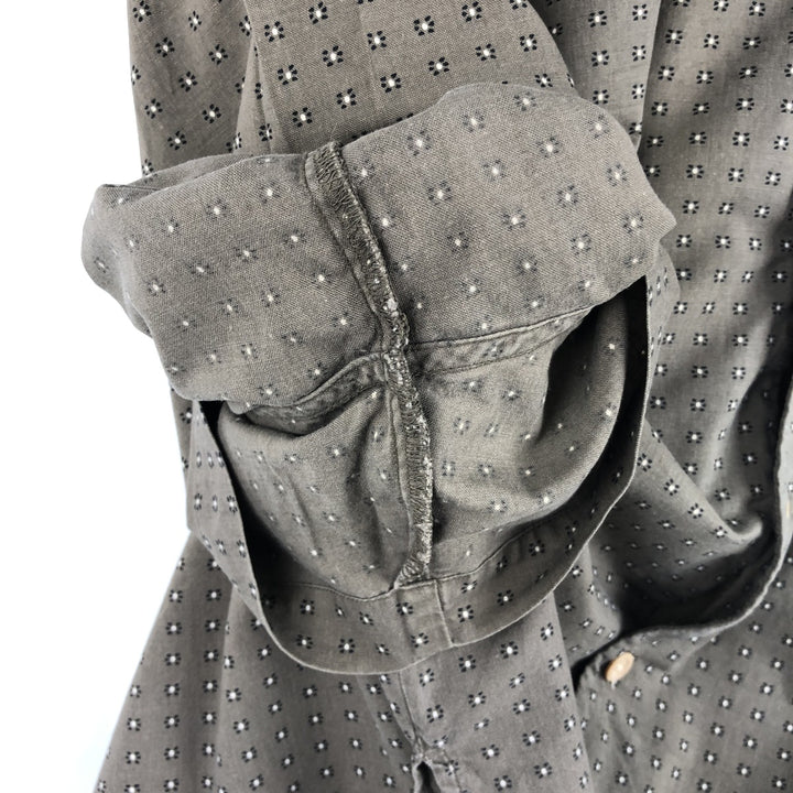 2000'S Ralph Lauren POLO JEANS COMPANY all-over print short-sleeved open-collar cotton shirt, boxy fit, men's size L (approx.) cotton brown type Vintage Second Hand