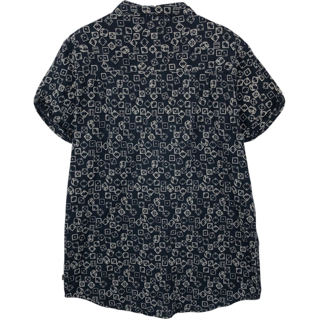 ROLLA'S all-over print short-sleeved cotton shirt, men's size L (approx.) cotton black type Vintage Second Hand