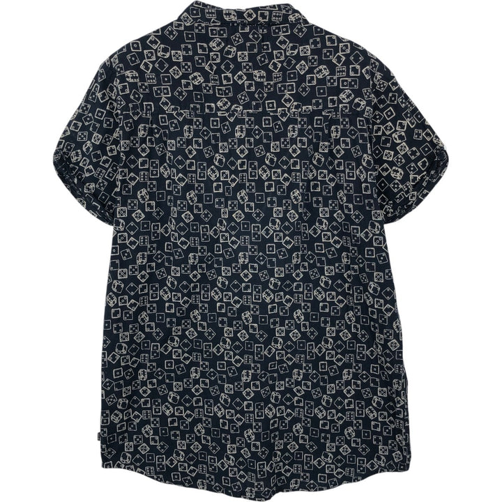 ROLLA'S all-over print short-sleeved cotton shirt, men's size L (approx.) cotton black type Vintage Second Hand