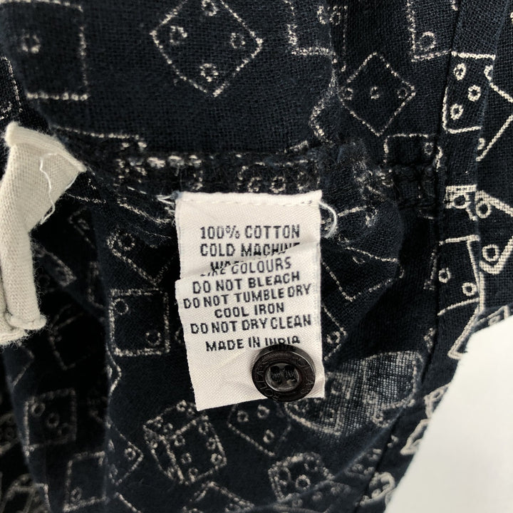 ROLLA'S all-over print short-sleeved cotton shirt, men's size L (approx.) cotton black type Vintage Second Hand