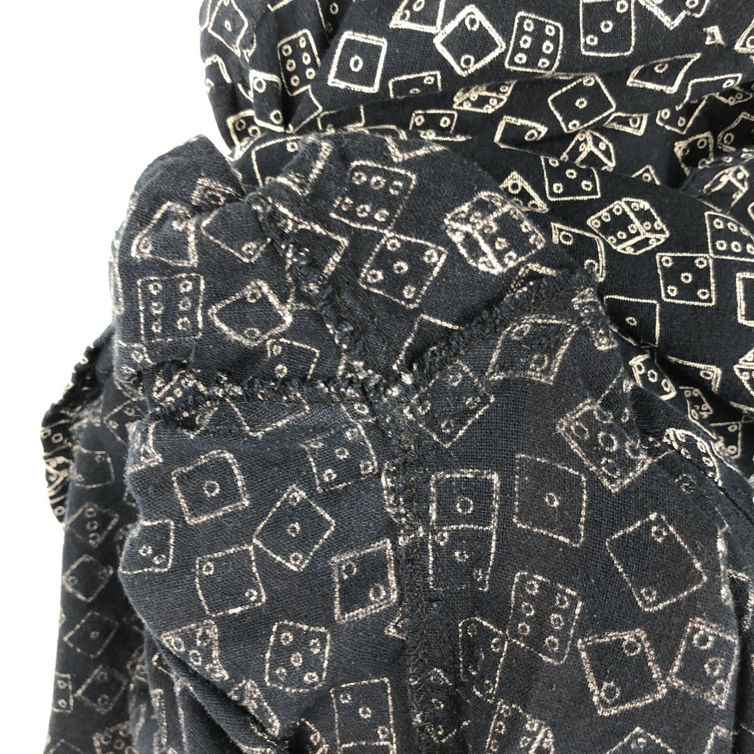 ROLLA'S all-over print short-sleeved cotton shirt, men's size L (approx.) cotton black type Vintage Second Hand