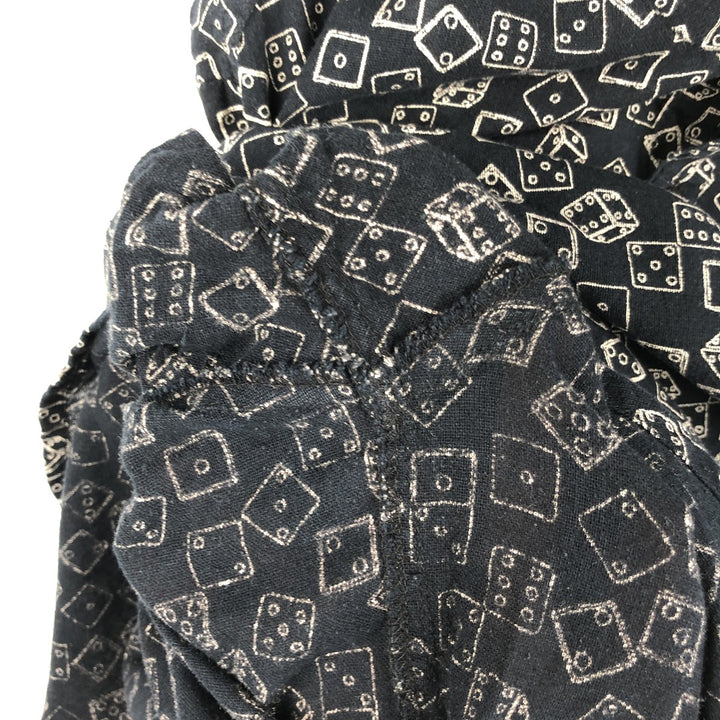 ROLLA'S all-over print short-sleeved cotton shirt, men's size L (approx.) cotton black type Vintage Second Hand