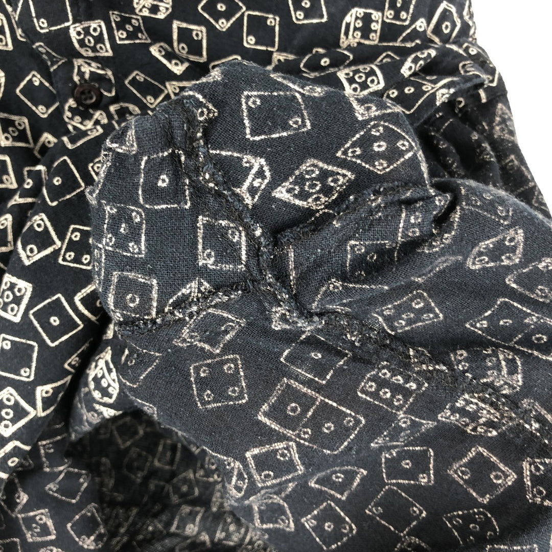 ROLLA'S all-over print short-sleeved cotton shirt, men's size L (approx.) cotton black type Vintage Second Hand