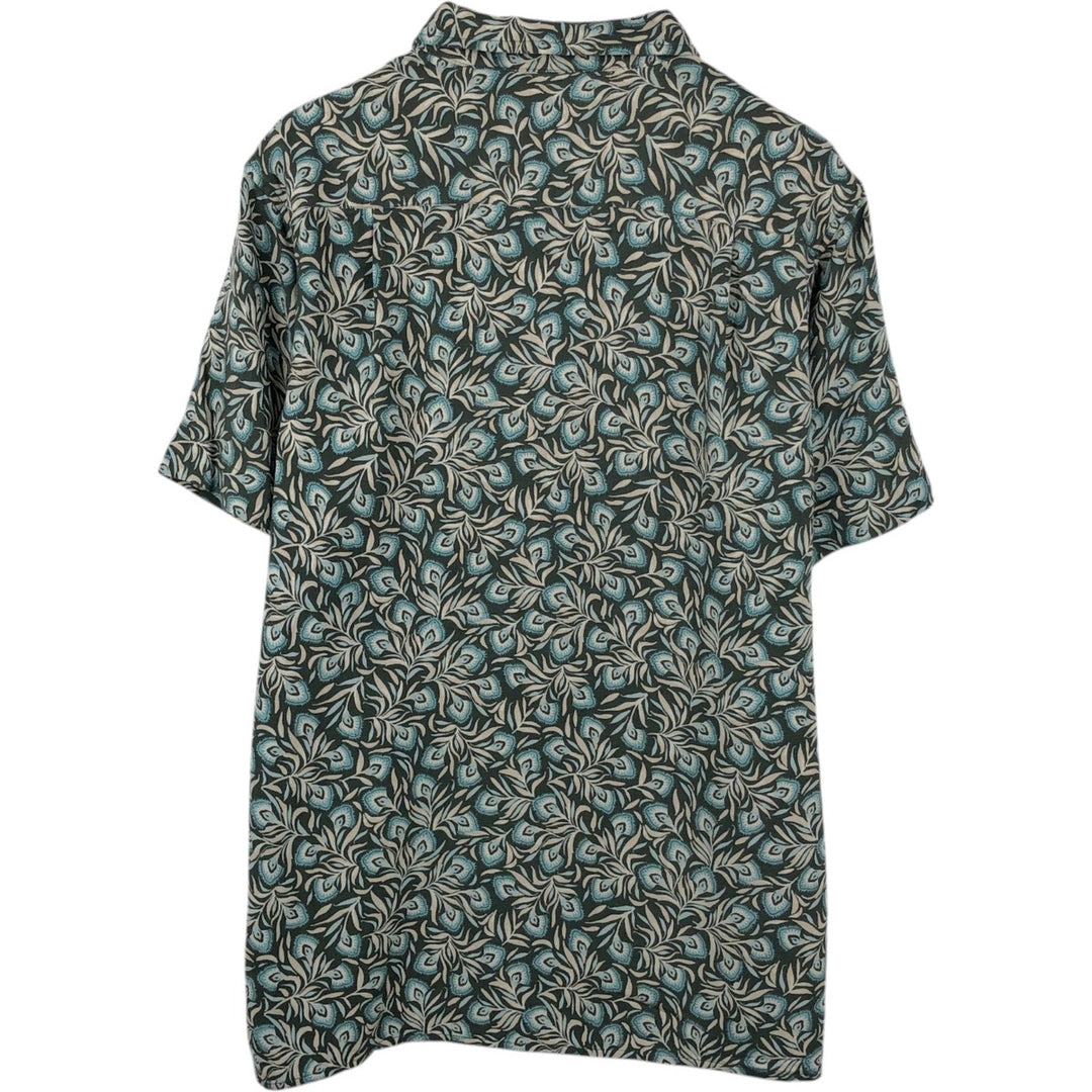 Tasso Elba all-over print short-sleeved silk shirt, boxy style, men's size XL. silk multicolor Vintage Second Hand