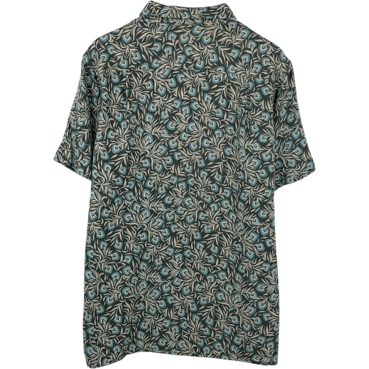 Tasso Elba all-over print short-sleeved silk shirt, boxy style, men's size XL. silk multicolor Vintage Second Hand