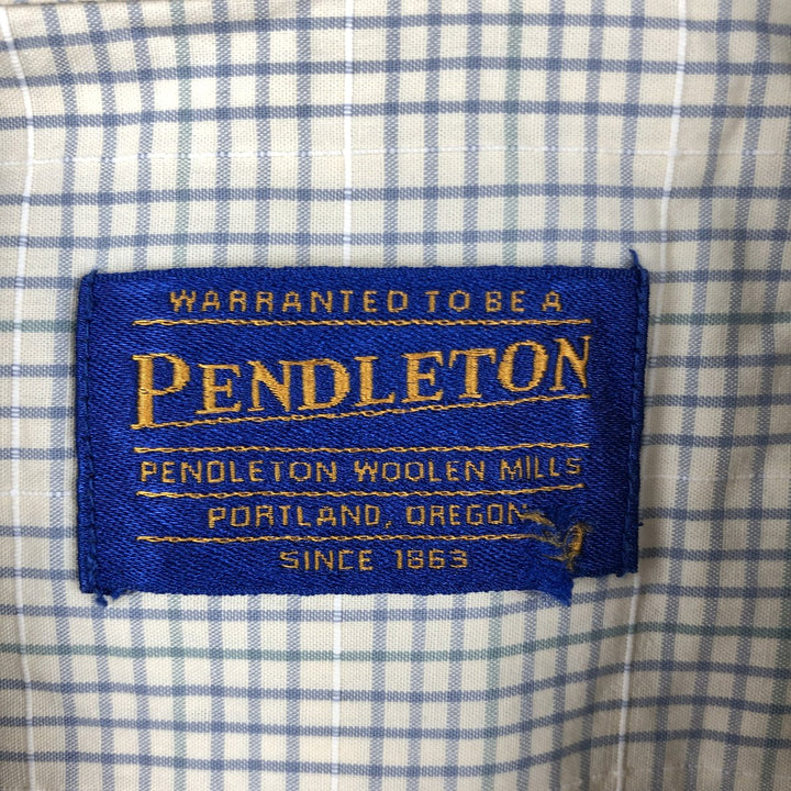 00'S Pendleton short sleeve button down check shirt men's XL size cotton yellow type Vintage Second Hand