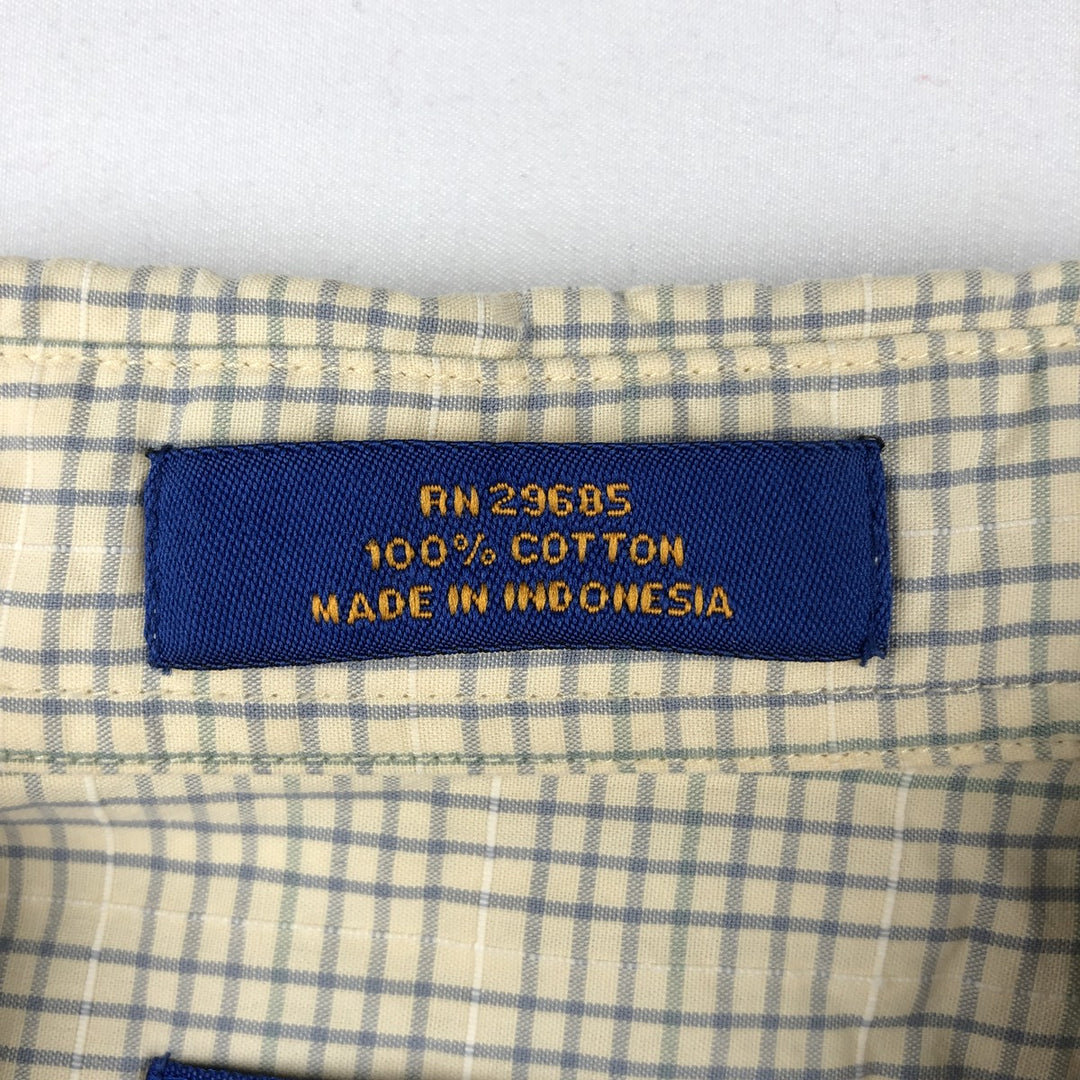 00'S Pendleton short sleeve button down check shirt men's XL size cotton yellow type Vintage Second Hand