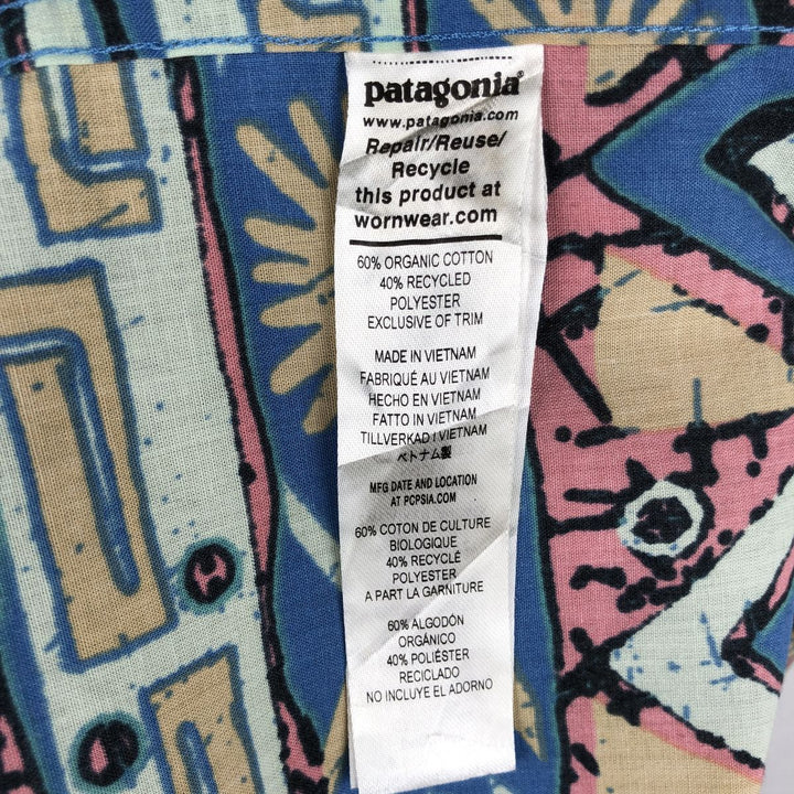 Patagonia STY52691SP24 All-over print short-sleeved cotton shirt, men's size M (approx.) Organic cotton multicolor Vintage Second Hand
