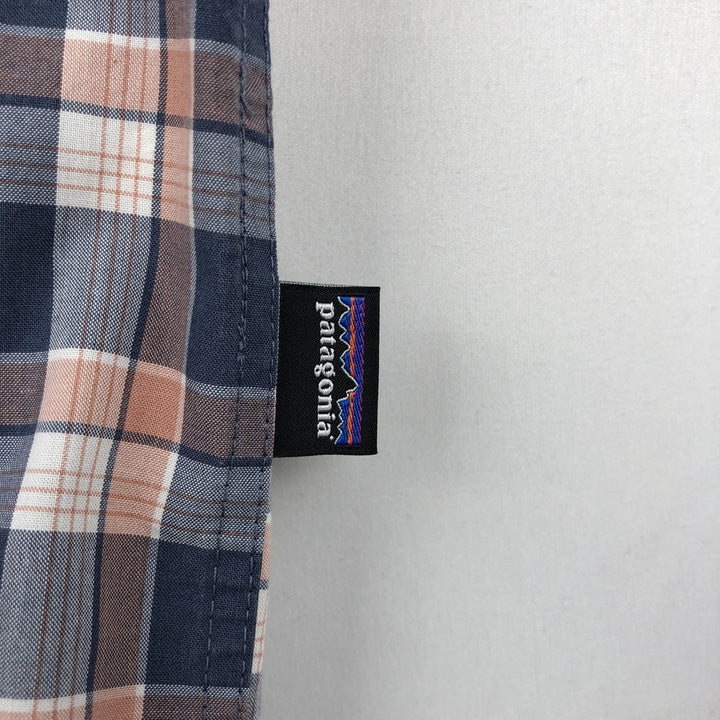 Patagonia STY53964SP19 Short-Sleeve Cotton Check Shirt, Boxy Shirt, Men's Size L (approx.) Organic cotton pink type Vintage Second Hand