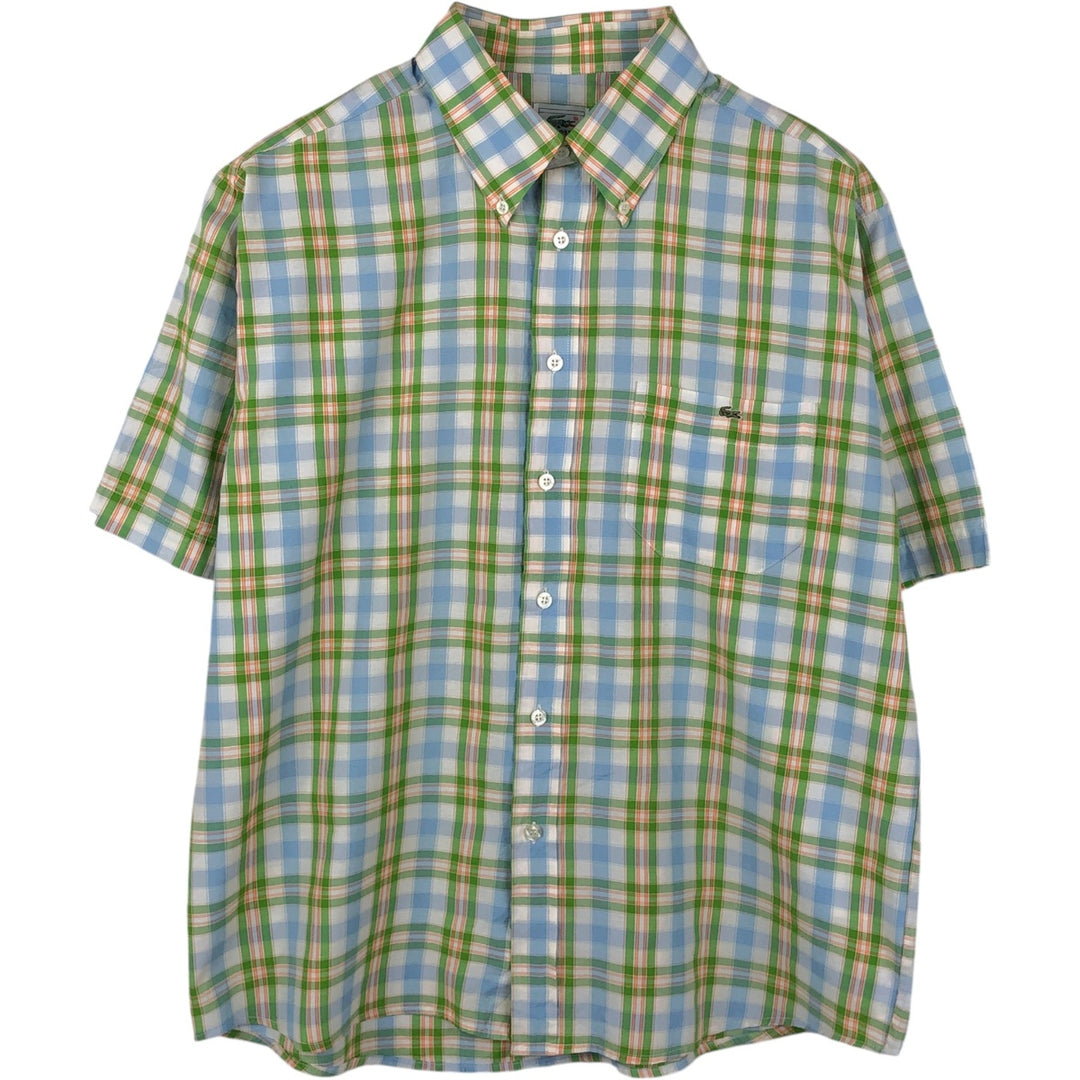 Lacoste LACOSTE short sleeve button down check shirt men's XL size unclear multicolor Vintage Second Hand