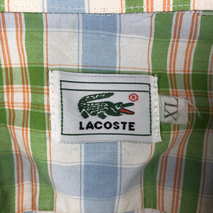Lacoste LACOSTE short sleeve button down check shirt men's XL size unclear multicolor Vintage Second Hand