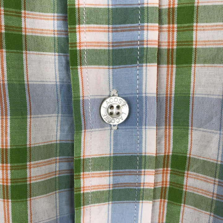 Lacoste LACOSTE short sleeve button down check shirt men's XL size unclear multicolor Vintage Second Hand
