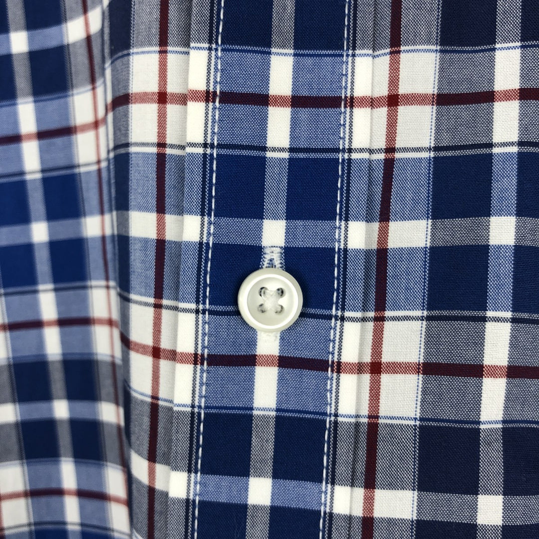 90s-00'S L.L.Bean WRINKLE RESISTANT TRADITIONAL FIT Long-Sleeve Button-Down Check Shirt, Men's Size M (approx.) cotton blue type Vintage Second Hand