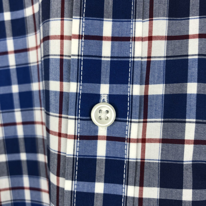 90s-00'S L.L.Bean WRINKLE RESISTANT TRADITIONAL FIT Long-Sleeve Button-Down Check Shirt, Men's Size M (approx.) cotton blue type Vintage Second Hand